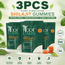 3PCS New Root Labs Himalayan Alpha Gummies KSM-66 Ashwagandha –