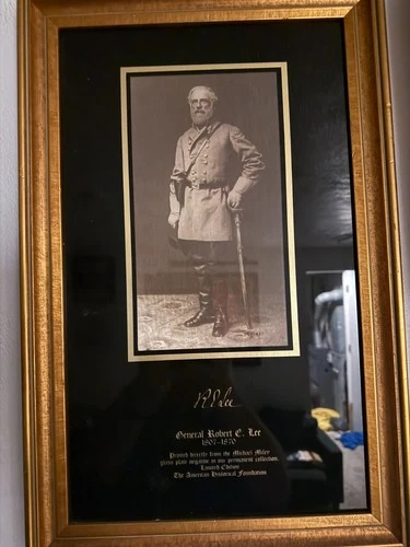 Gen Robert E Lee Print (See Description Below-Nicely displayed on Plaque