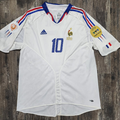 2004 Adidas France Away Soccer Jersey Zinedine Zidane Men XL Euro