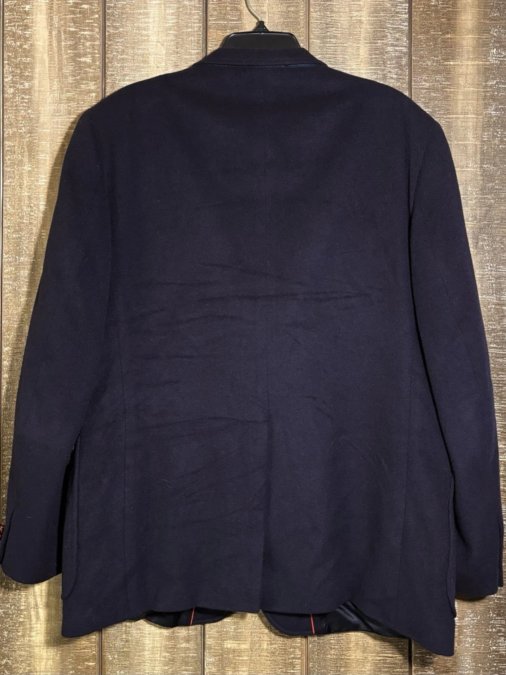 Blazer Abrigo Deportivo English Manor 44R Azul Marino Lana Cepillada - Botones Cuero Foto 4 de 4