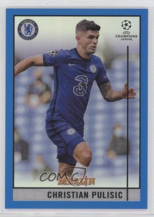 2020 Topps Merlin Collection Chrome UCL Blue Refractor /75 Christian Pulisic #21