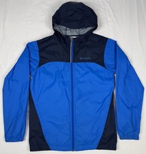 Columbia Boys Rain Jacket Large 14/16 Blue Glennaker Windbreaker Full Zip Hooded