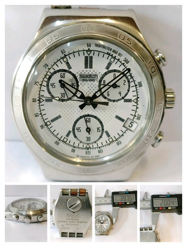 NOT WORKING, REPAIR PARTS PURPOSE SWATCH IRONY CHRONOGRAPH QUARTZ AG-2004 SWISS - Bild 1 von 10