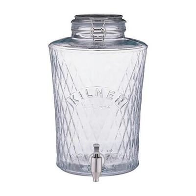 Kilner Clip Top Diamant Spender 8L Glas Getränke Glas Stahl Zapfhahn klar Küche