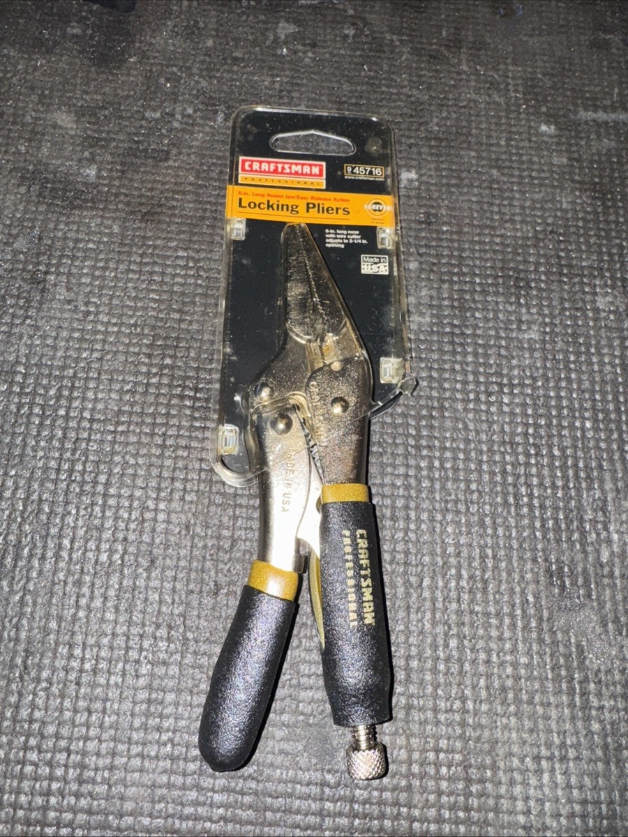 CRAFTSMAN All2mm ノンジップ/オールジャージ/丸首/ロンスリ Sears Craftsman USA Nos 6” Long Nose Jaw Locking Pliers 45716