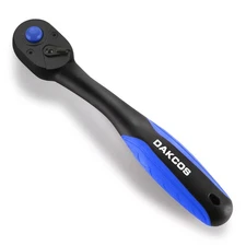 DAKCOS 1/2" Drive Ratchet Socket Wrench Non-Slip Handle 72 Teeth Quick Release