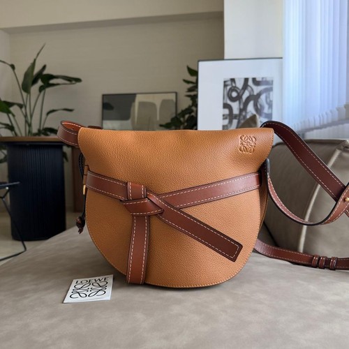 LOEWE Gate Medium Tan Camel Crossbody Shoulder Bag 966140
