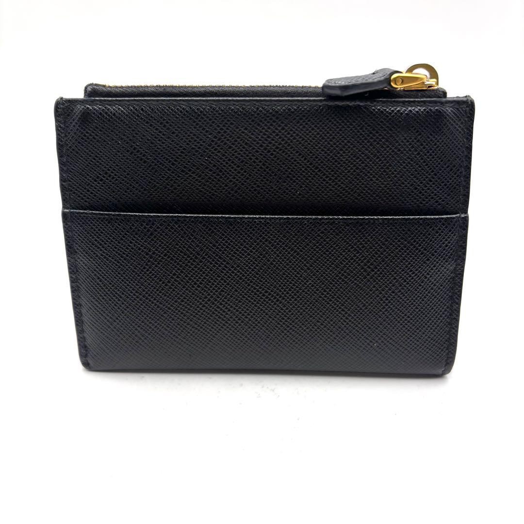 Prada Saffiano Leather Card Case Gold Logo Compact 9x12cm thumbnail 3