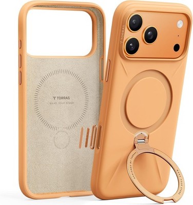 TORRAS Ostand Q3 Silicone Case iPhone 17 Pro MagSafe 360 Ring Stand Orange