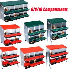 6/8/10 Compartments 2-Layer Chicken Nesting Box with Roll-Away Egg Collection