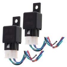 2 Pcs 4-pin Relay for Cars Socket Heavy Duty Vehicles 40a with Harness
