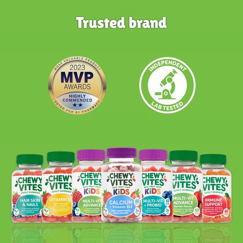 Chewy Vites Kids Multivitamin Advance 60 Gummy Vitamins 11 Essential Nutrients - Picture 6 of 9