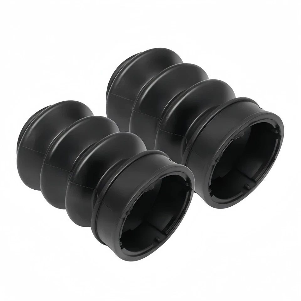 Black Rubber Front Fork Cover Dust Gaiters Boots For Harley Sportster Dyna - Image 3 of 4