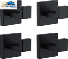 Towel Hooks for Bathrooms, Matte Black Towel Hook for Kitchen Bathroom, SUS304 S
