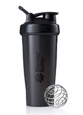 BlenderBottle 28oz Classic Shaker Cup Black Mix Protein Shake Whisk Blender Ball