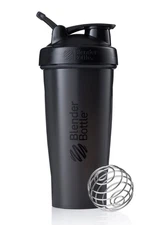 BlenderBottle 28oz Classic Shaker Cup Black Mix Protein Shake Whisk Blender Ball