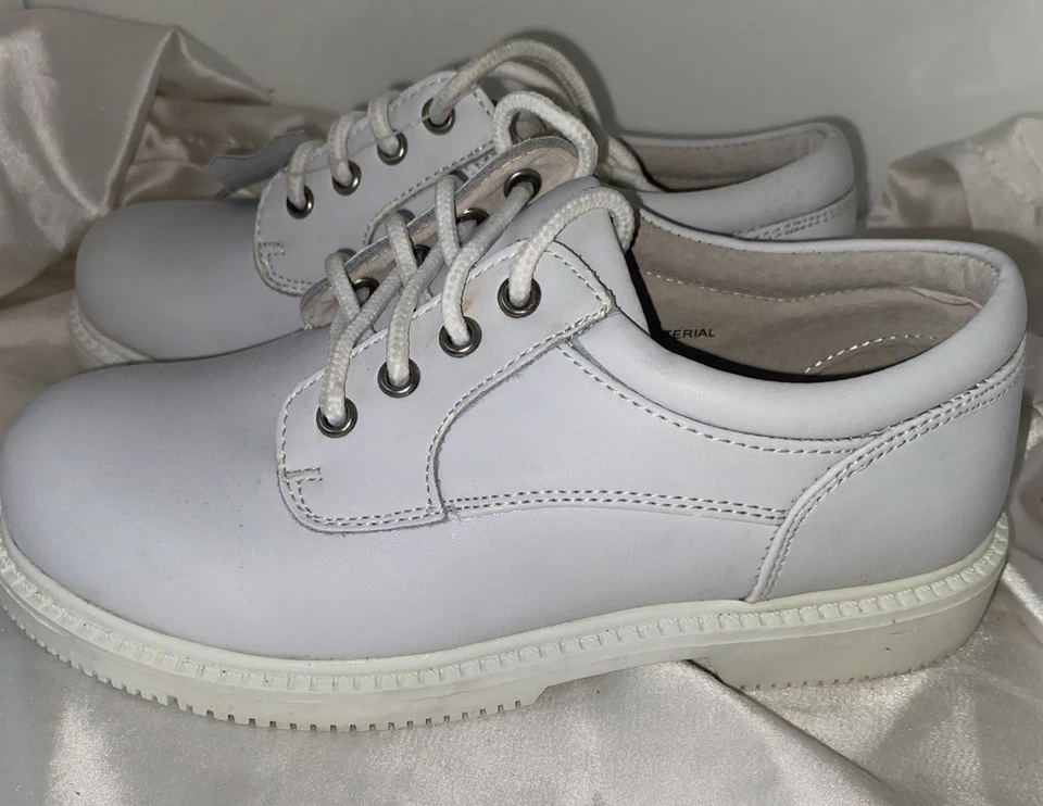 MODIT Blanco Sillín Zapatos Unisex Niños o Niñas 13m Cuero Superior Oxford NUEVO Foto 4 de 4