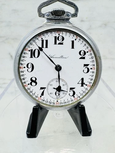 Antique Hamilton 924 Pocket Watch Lancaster PA 21 Jewels Runs Great No Crystal