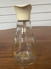 Glass Vintage Log Cabin Syrup Pitcher Dispenser Atomic Gold Startburst 7" — photo 2