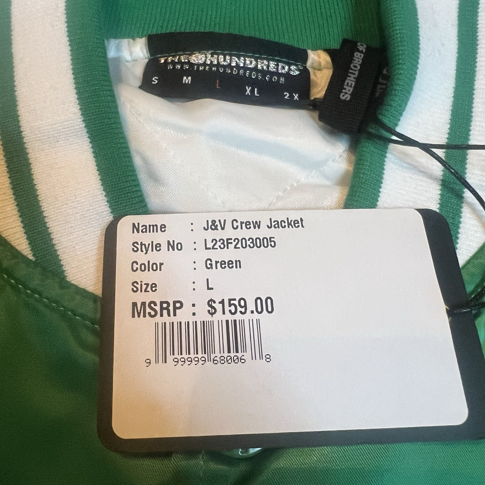 Jon & Vinny’s The Hundreds Collab Green Satin Bomber Jacket NWT $160 Retail Rare image 7