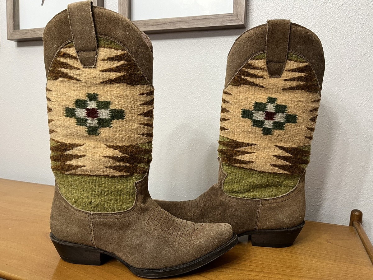 Indian Women's Cowboy Boots Green Cowboy Boots For Women
