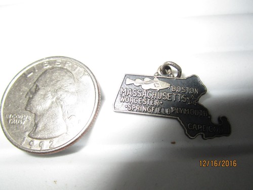 Sterling Silver Massachusetts State Souvenir Charm 90000