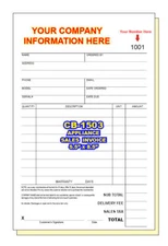 APPLIANCE SALES  INVOICE   2 or 3 Part Carbonless