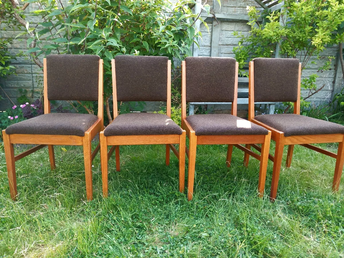 Dining chairs set online of 4 brown