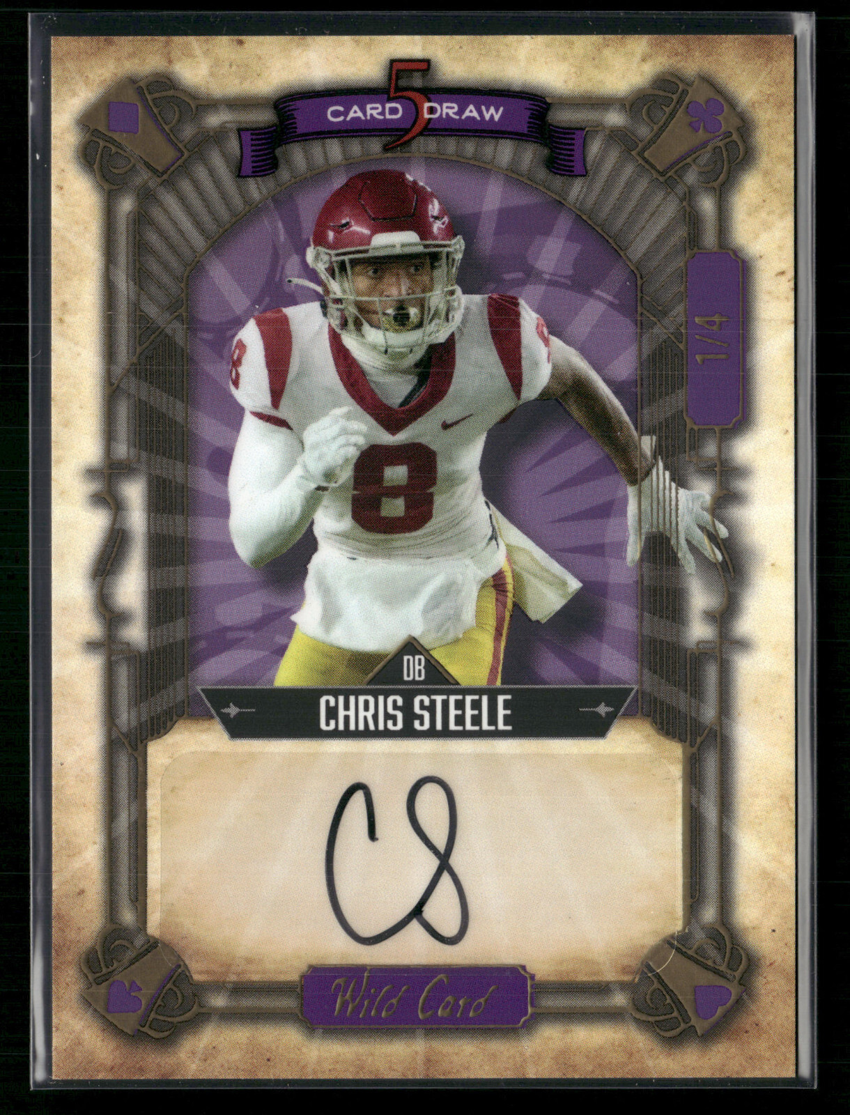 Chris Steele 2022 Wild Card 5 Card Draw Auto 1/4