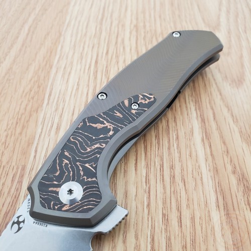 Kansept Knives Havorn Folding Knife 3.5" CPM S35VN Blade Titanium/CF Handle - Picture 4 of 12