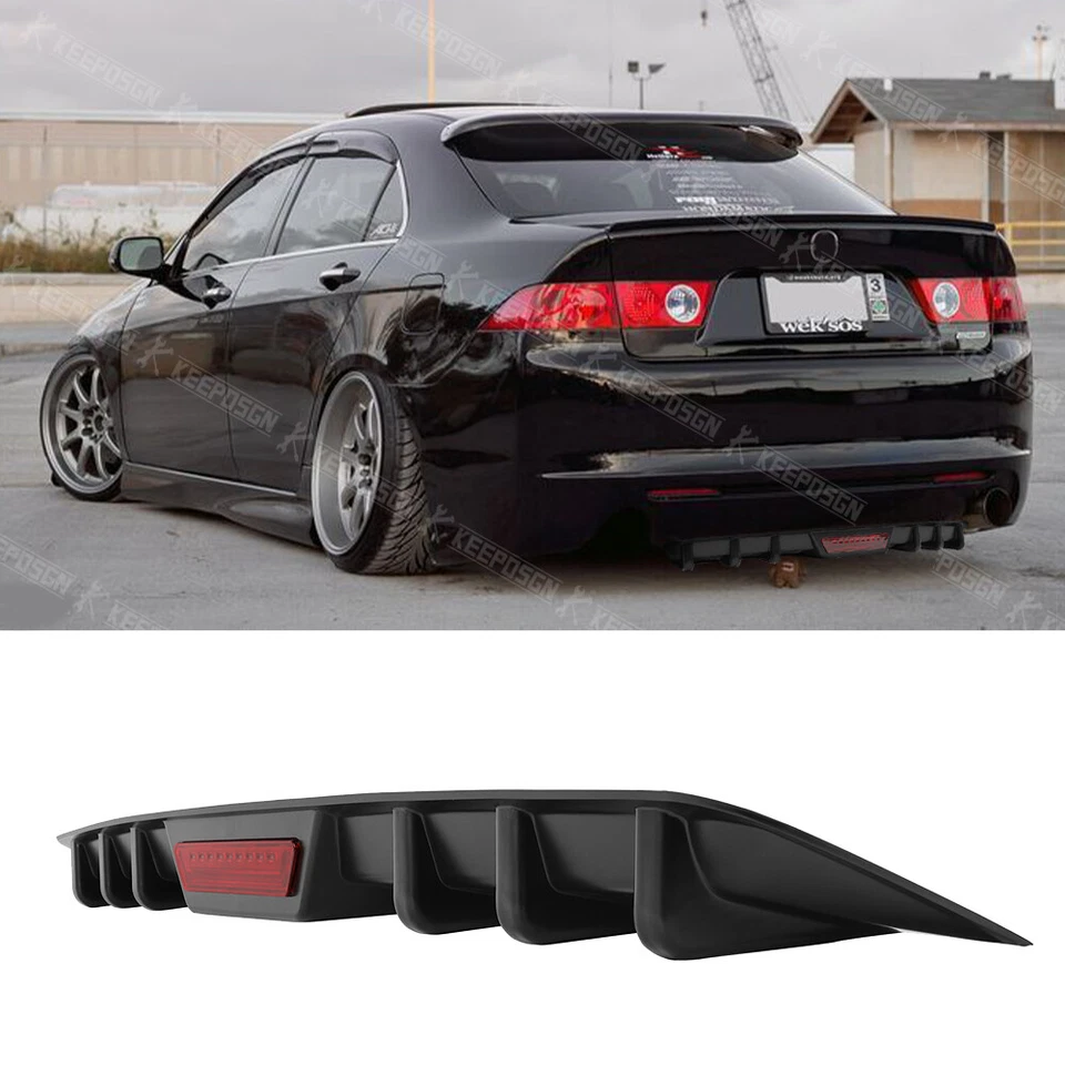 Диффузор заднего бампера для Acura TSX 2004-2014 6 плавников Shark спойлер для губ - Изображение 2 из 4