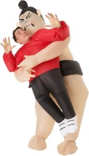 Sumo Wrestler Inflatable Pick Me Up Costume Adult Funny Blow Up Suit Halloween