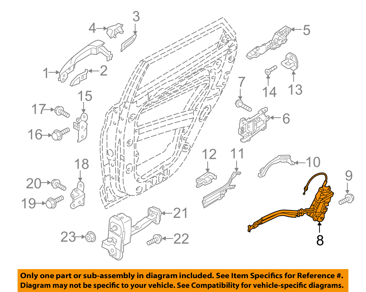 Rear door latch failure (Lock Actuator or Lock Assembly) at 72K