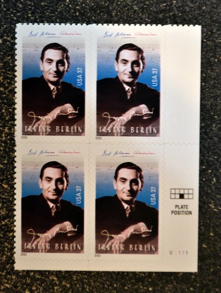 USA2002 #3669 37c Irving Berlin - Plate Block of 4 Mint NH - Image 3 of 4