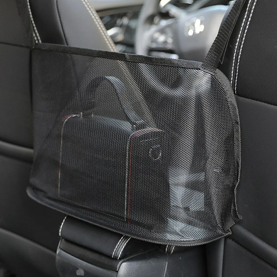 Car Net Pocket Handbag Holder Organizer Between Car Seat Side Storage Mesh US Foto 4 de 4