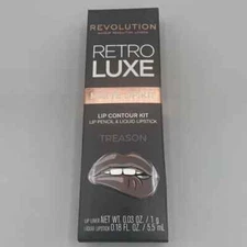 Revolution TREASON Retro Luxe Matte Lip Contour Kit Liquid Lipstick & Pencil