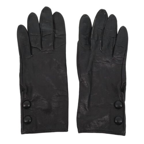 Vintage Miss Aris 6.5 Black Genuine Leather Glove… - image 1