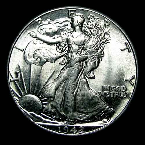 1942 Walking Liberty Half Dollar Silver Gem BU+ Stunning Condition Coin -  #726D