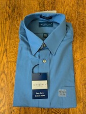 Towncraft Men's Long Sleeve Shirt Size 16 - 16.5, 32/33 Blue JC Penney, New Tags