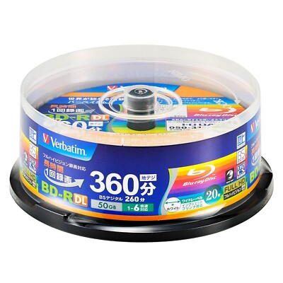 Verbatim Japan Blu-ray Disc 6x Write-Once printable BD-R DL 50GB 20Pcs. from JP