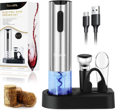Electric Wine Opener Set, Rechargeable Automatic Home Wine Bottle Opener Reusabl