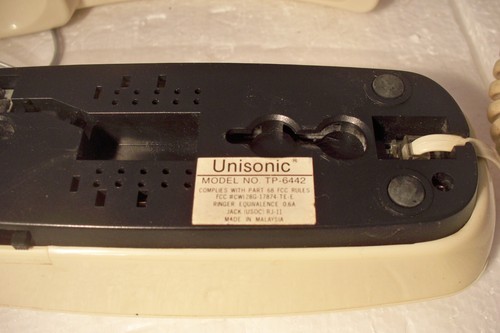 Vintage Unisonic Push Button Desk / Wall Telephone TP-6442 White/Cream Untested - Picture 11 of 11