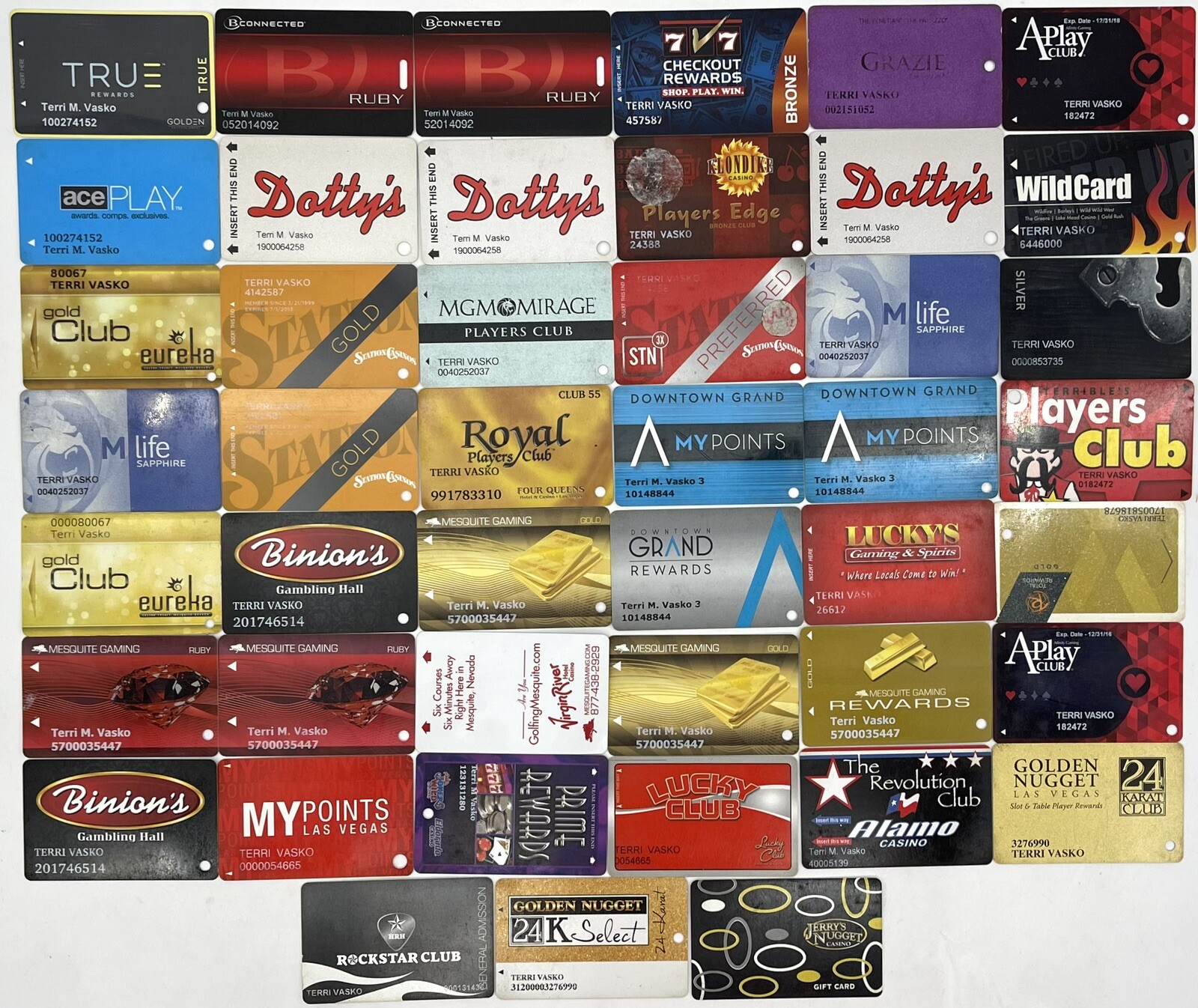 Lot Of 45 Nevada CASINOS Las Vegas MGM FLAMINGO And Much More Rewards