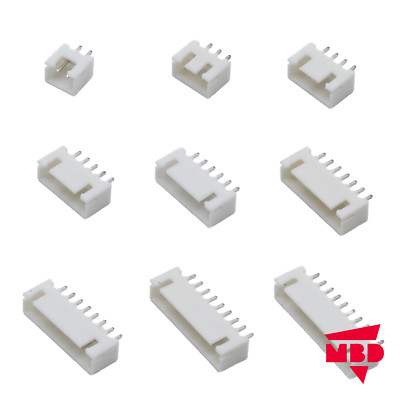 5x JST XH 2,54mm Buchse THT Platine PCB Adapter Connector 2-10 Pin 2.54mm