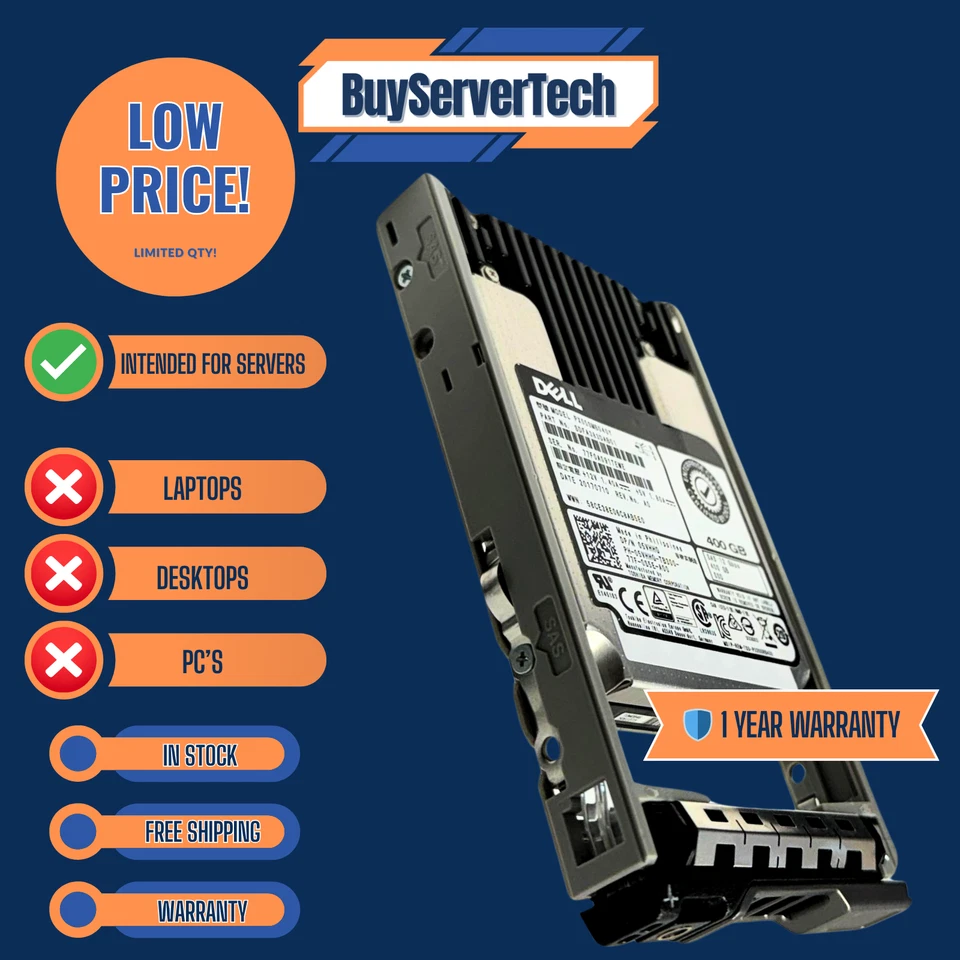 Dell PX05SMB040Y 400GB 12Gb/s SAS 2.5" WI SSD | 05VHHG | 0 Hours | 1YR - 5VHHG - Image 4 of 4