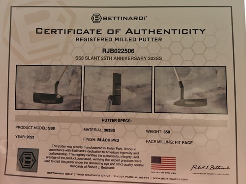 New Bettinardi Tour Issue SS8 25th Anniversary putter headcover T Hive 35 inch - Picture 11 of 11