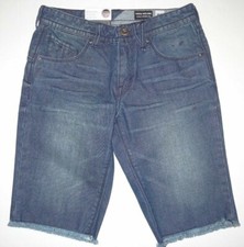 Volcom Boys Big Youth Nova Solver Denim Cut Off Jeans Walk Shorts 26 / 12