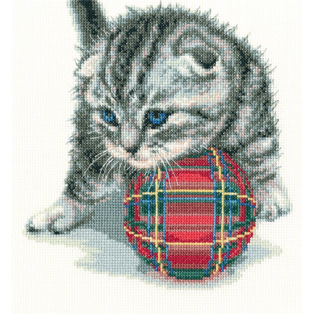 RTO counted Cross Stitch Kit ""Playful kitten"" M708, 20x20 cm, DIY