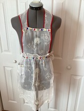 Vintage Apron cotton embroidered sheer custom hand made full  half choose one