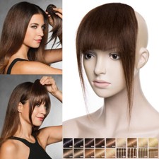 Thin/Thick Fringe Bangs 100 Remy Human Hair Extensions Clip In Front Hairpiece